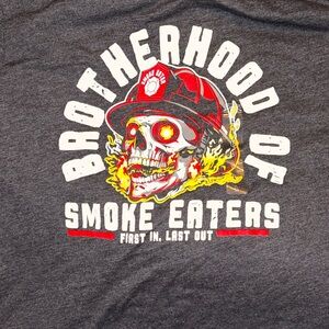 Grunt Style Charcoal Tee with Red Firefighter Graphic